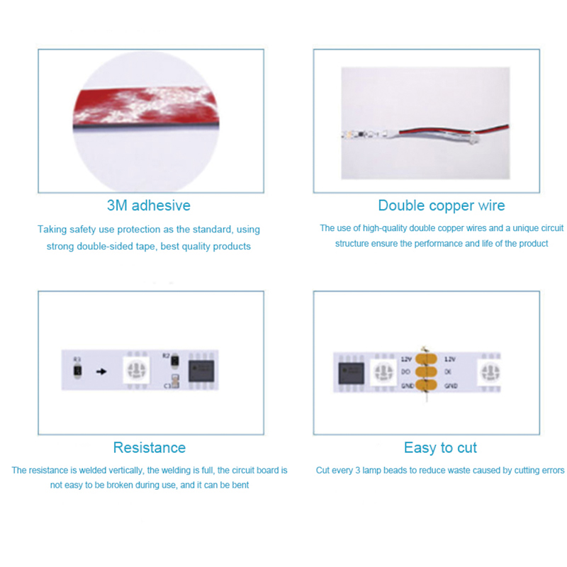 DC12V WS2811 High Brightness Addressable LED Strip Light, 144 LEDs/M, 16.4ft/5M Triple Row 5050 RGB Flexible LED Strips DC12V WS2811 High Brightness Addressable LED Strip Light, 144 LEDs/M, 16.4ft/5M Triple Row 5050 RGB Flexible LED Strips